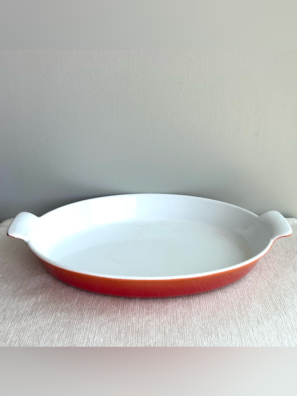 VTG DESCOWARE oval au gratin cast iron/enamel baking dish BELGIUM ⭐️⭐️⭐️⭐️⭐️